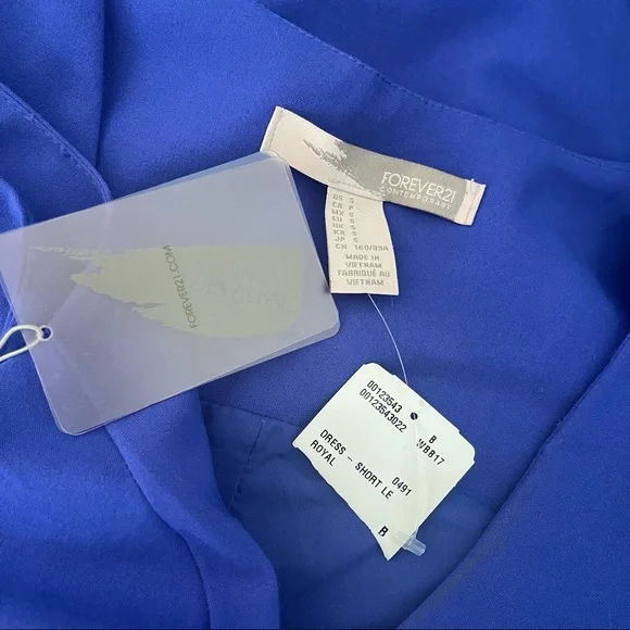 # Forever 21 Contemporary Asymmetrical Sleeveless Blue Short Dress New With Tag - Picture 14 of 15